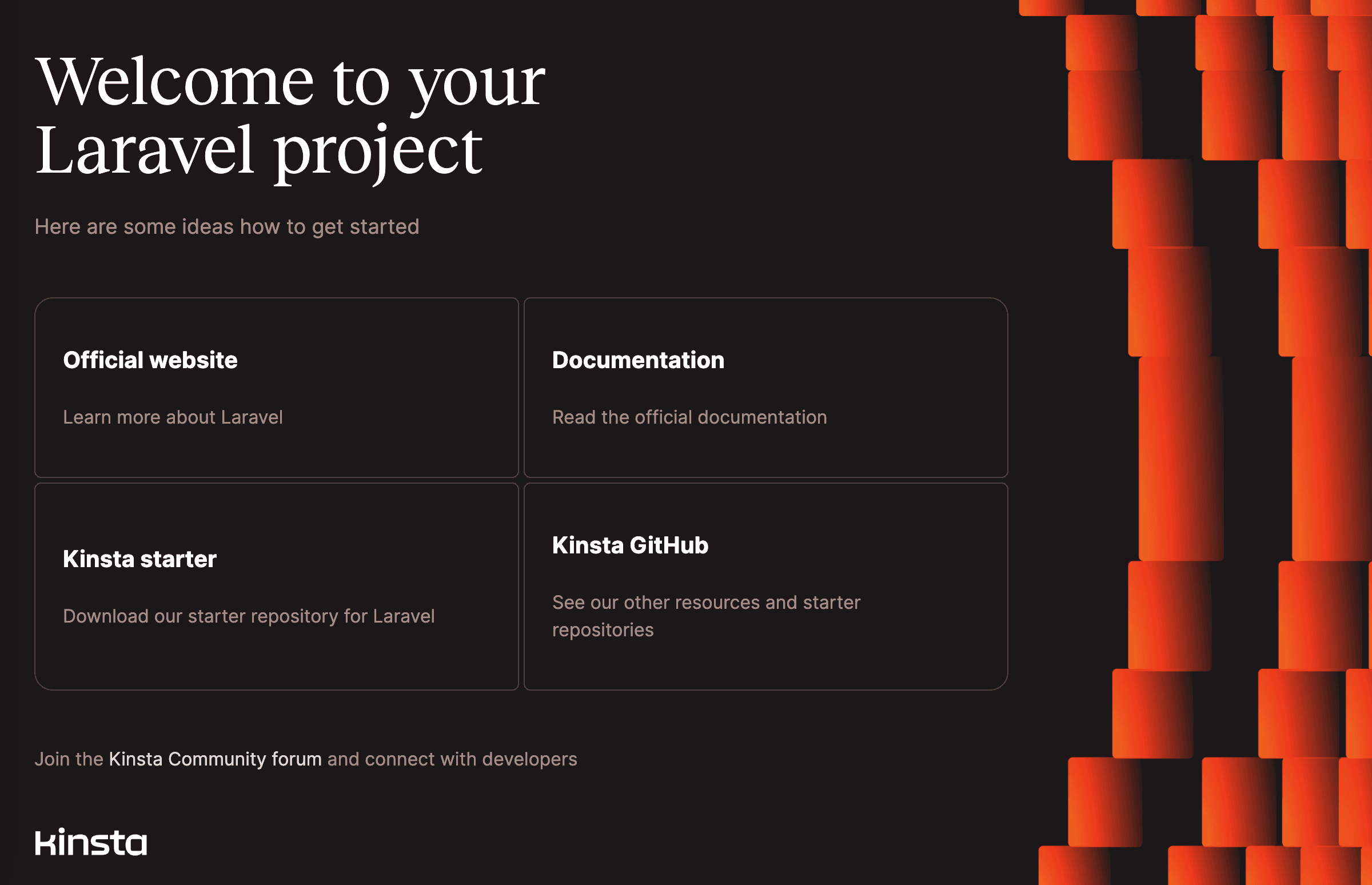 Sevalla Welcome page after successful deployment of Laravel.